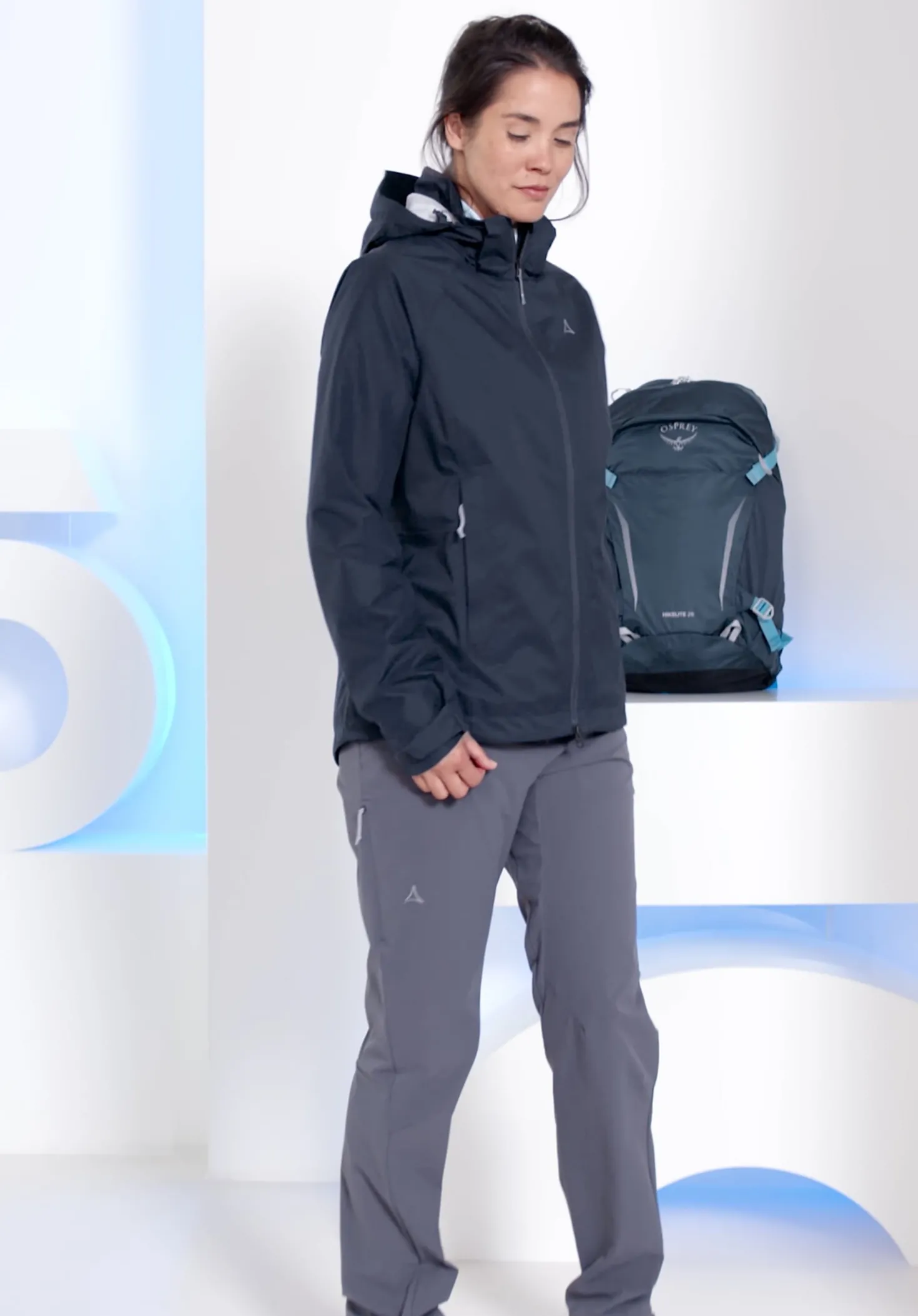 Bequeme Regenjacke mit Pack-Away Tasche