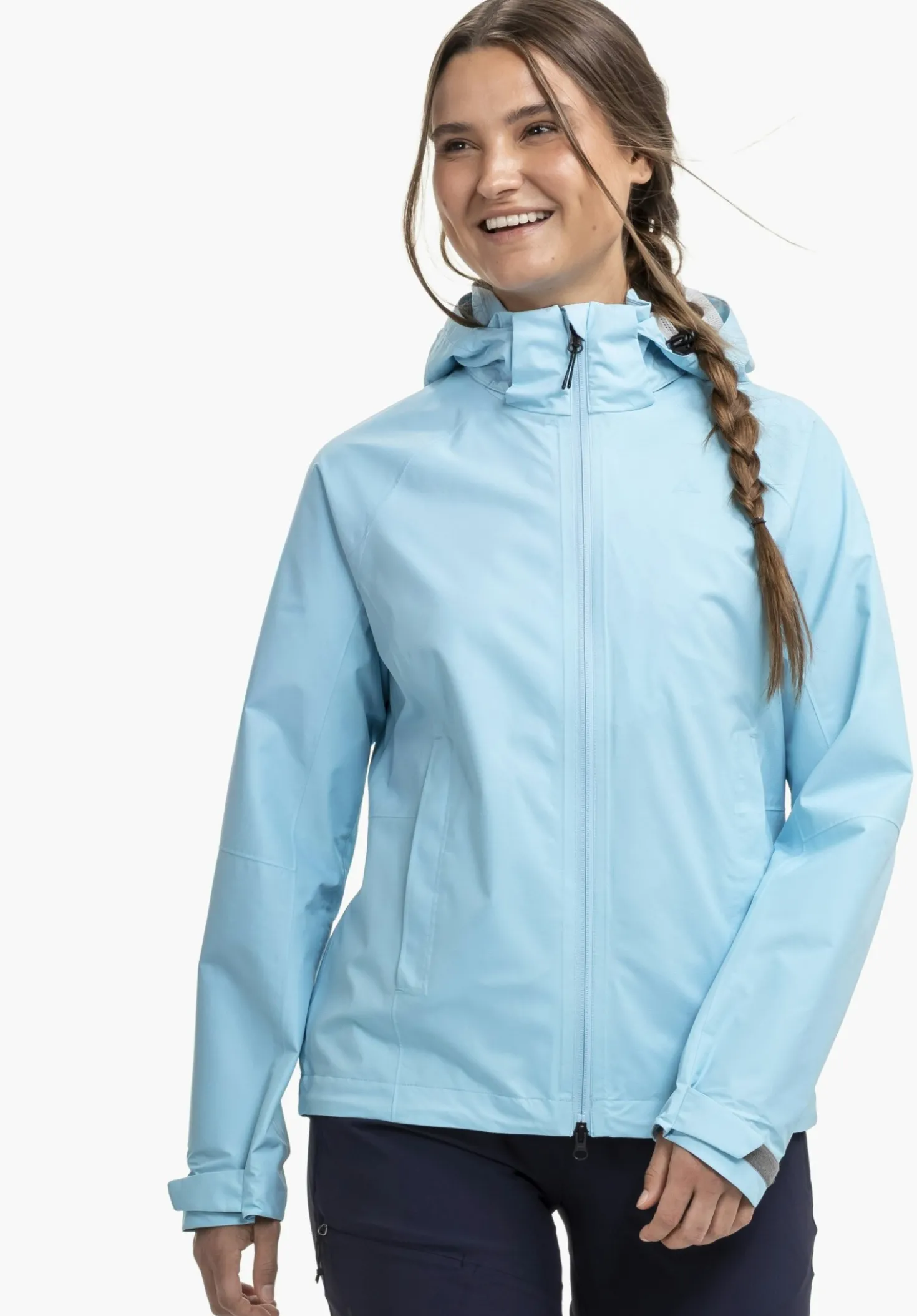 Bequeme Regenjacke mit Pack-Away Tasche