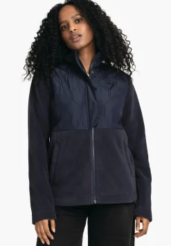 Fleece Jacke mit Materialmix & Ziersteppung
