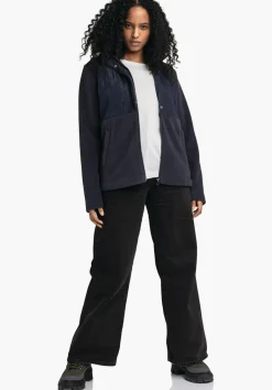 Fleece Jacke mit Materialmix & Ziersteppung