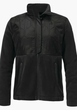 Fleece Jacke mit Materialmix & Ziersteppung