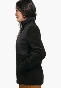Fleece Jacke mit Materialmix & Ziersteppung