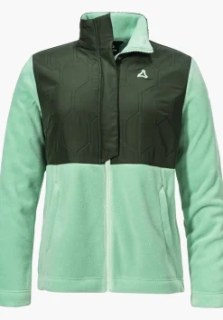 Fleece Jacke mit Materialmix & Ziersteppung