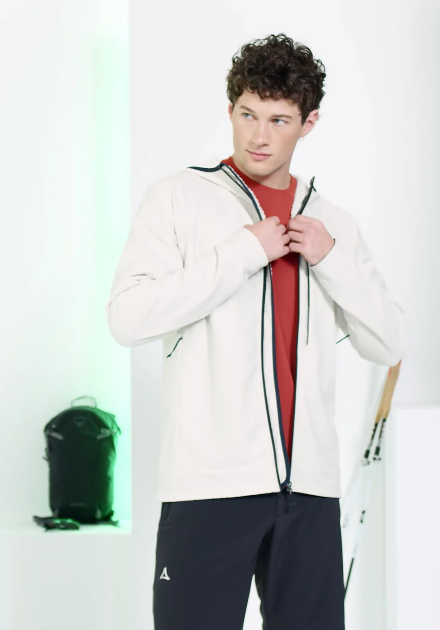 Funktionaler Fleece Hoody mit Kapuze