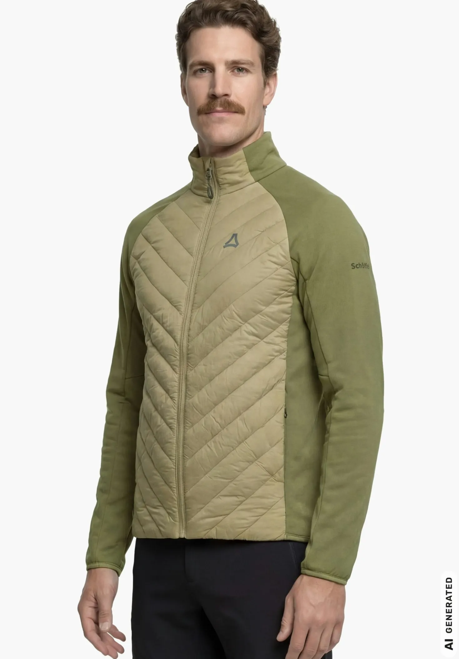 Hybridjacke mit Daune und Stretchzonen
