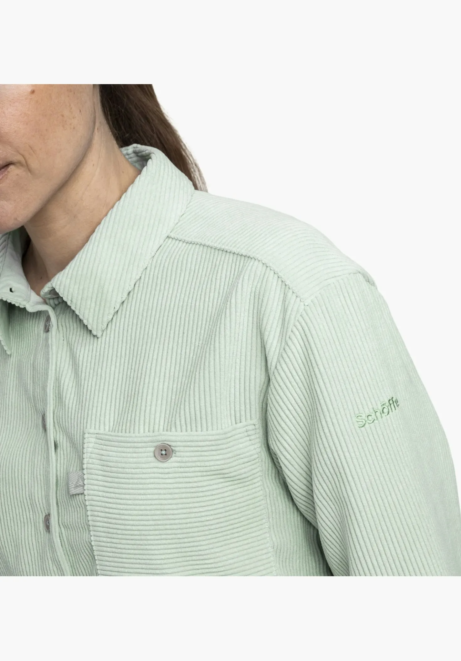 Kordbluse mit Overshirt-Charakter