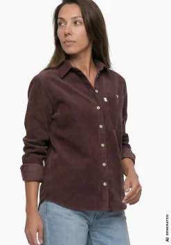 Kordbluse mit Overshirt-Charakter