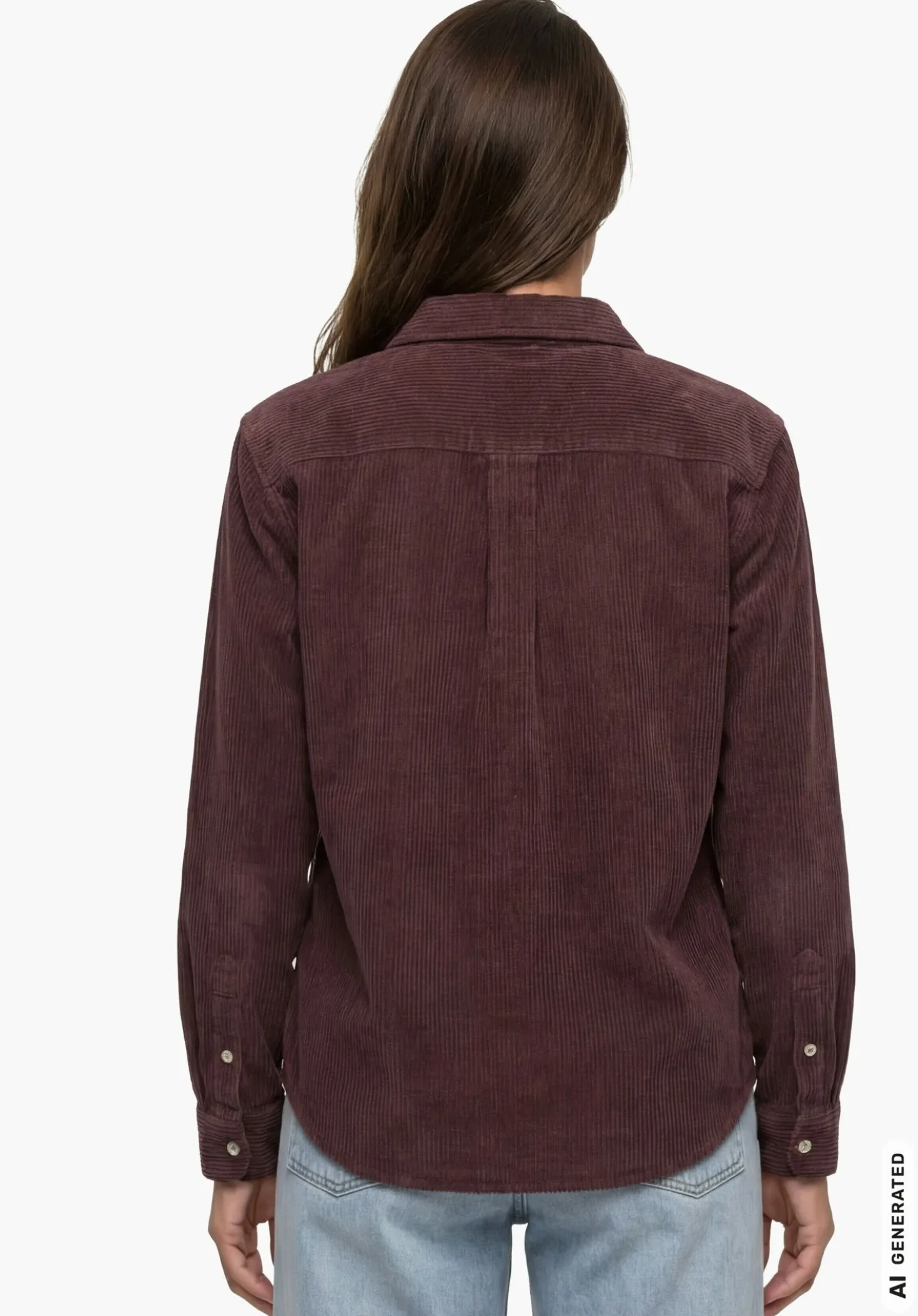 Kordbluse mit Overshirt-Charakter