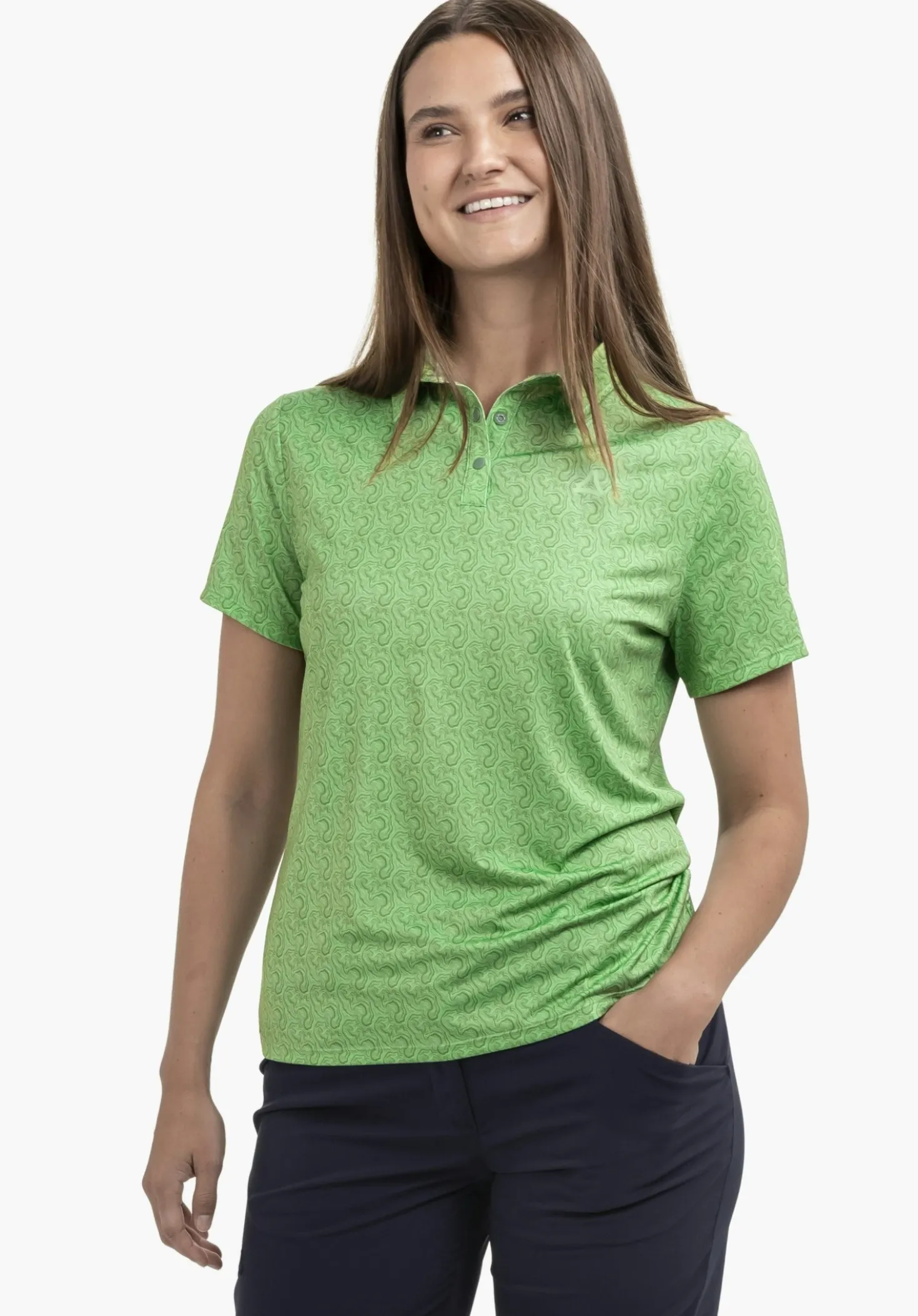 Luftiges Polo mit Allover-Print