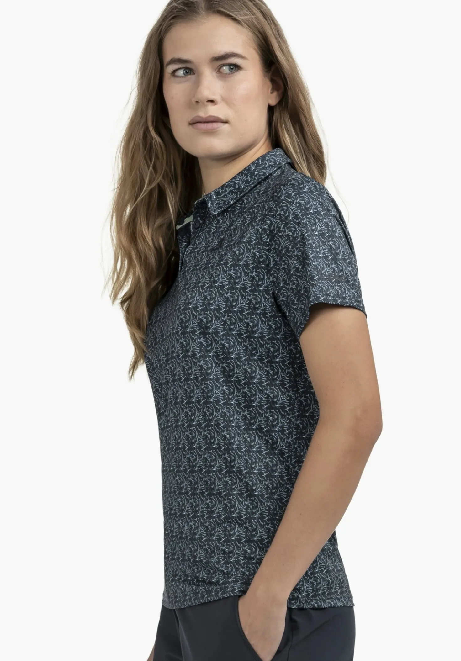 Luftiges Polo mit Allover-Print
