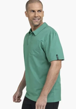 Stretch-Polo mit strukturiertem Gewebe