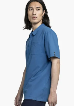 Stretch-Polo mit strukturiertem Gewebe