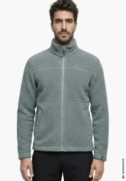 Warme Sherpa Fleece Jacke mit Stehkragen