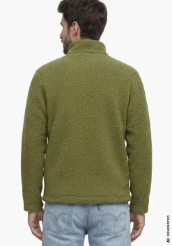 Warme Sherpa Fleece Jacke mit Stehkragen
