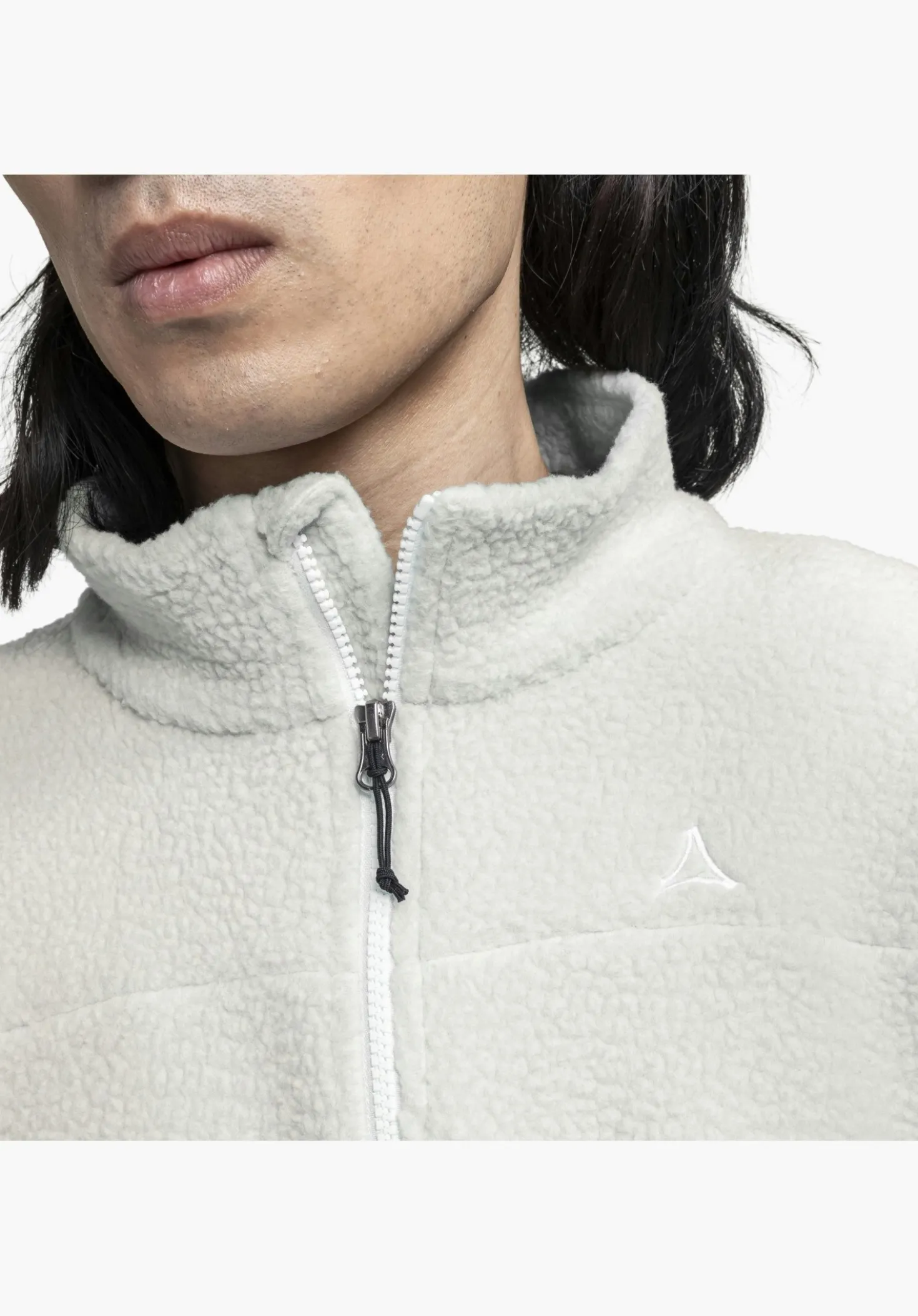 Warme Sherpa Fleece Jacke mit Stehkragen