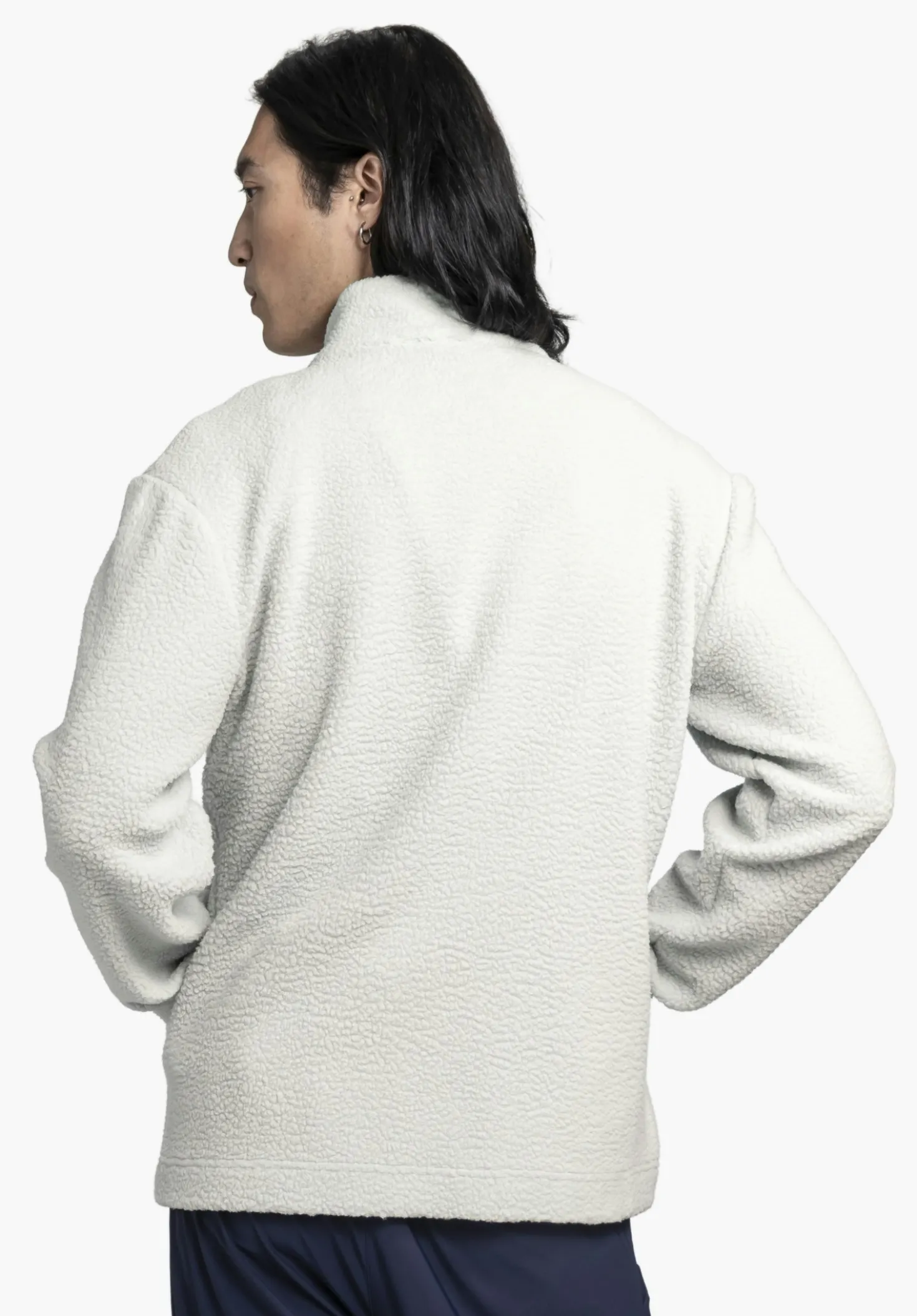 Warme Sherpa Fleece Jacke mit Stehkragen