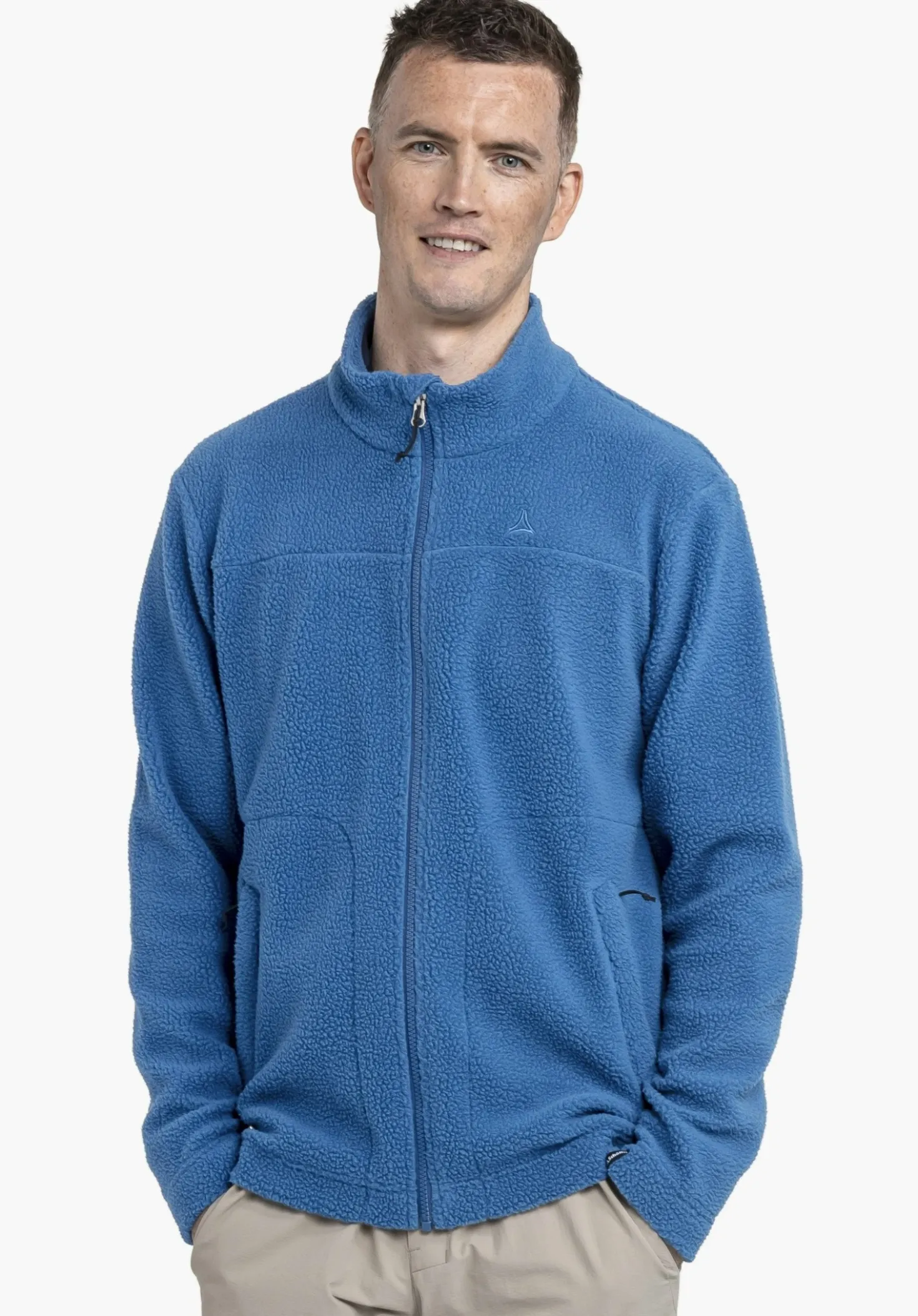 Warme Sherpa Fleece Jacke mit Stehkragen