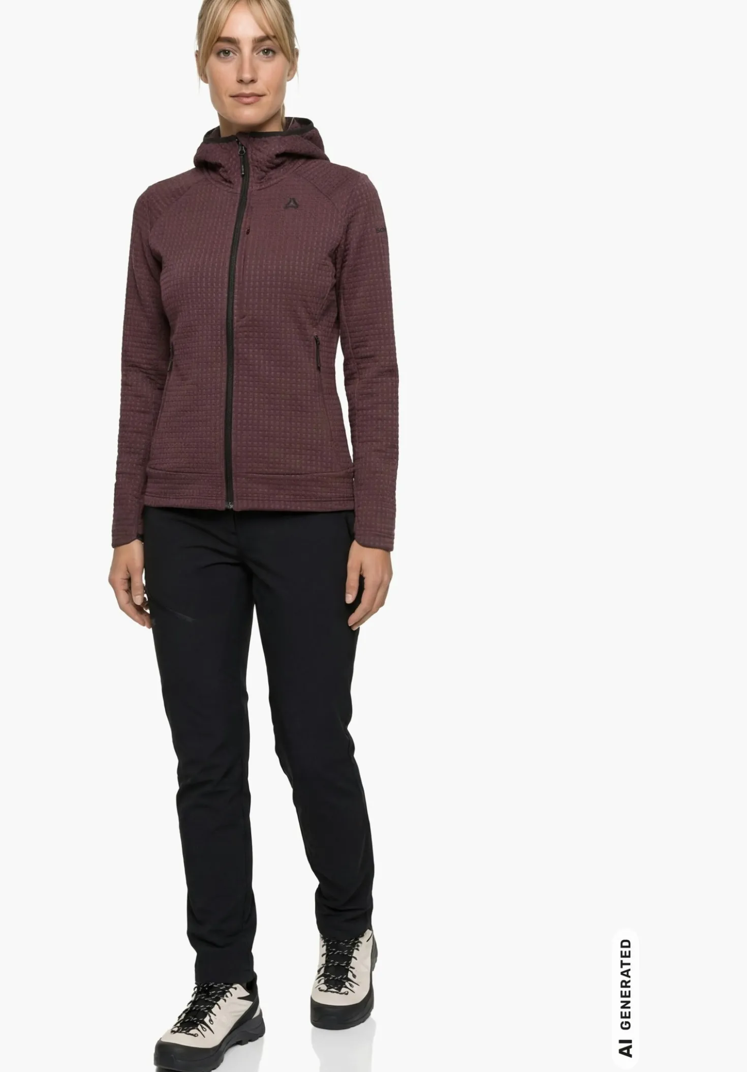 Windabweisender Fleece Hoody mit Stretch